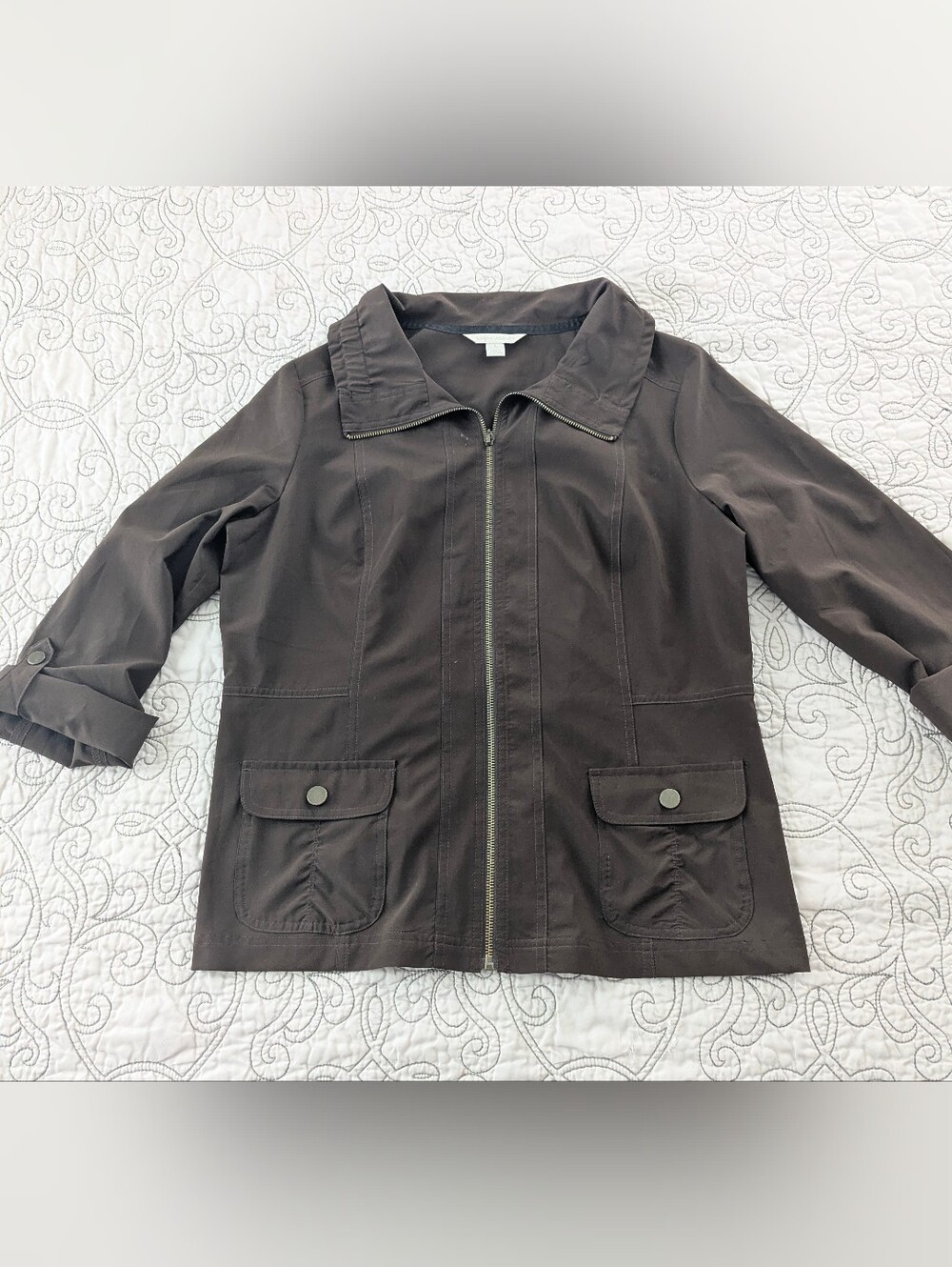 Laura Ashley Zip-Front Utility Jacket